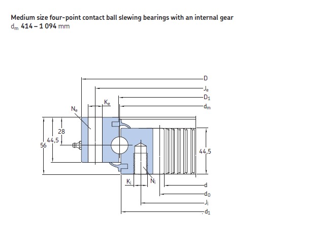 RKS.062.20.0544  Slewing bearing with internal gear ,445.2x616x56 mm, JBT10471 Standard