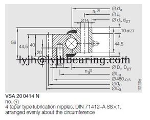 China VSA200414N slewing Bearing, VSA200414N Slewing ring  503.3x342x56mm supplier