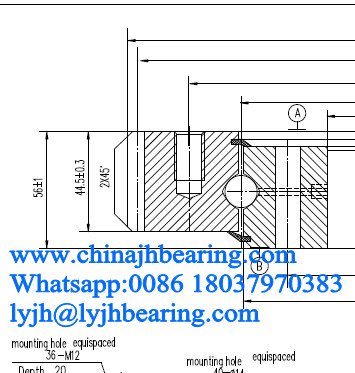 China offer E.950.20.00.B   Four point contact Slewing bearing  950.1X772XD56 mm in stocks price and stocks supplier