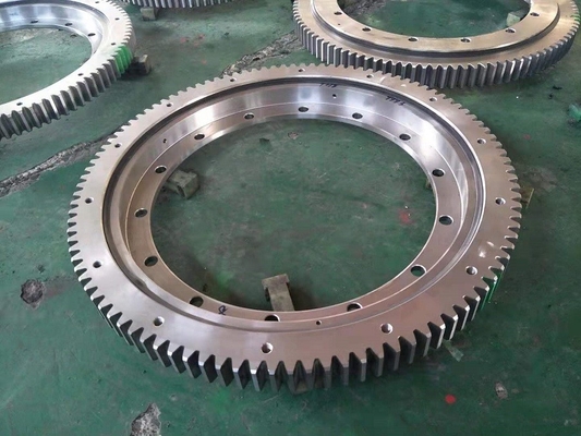 China VLA200844N turntable bearing  838.1x634x56mm with external gear and ring with flange supplier