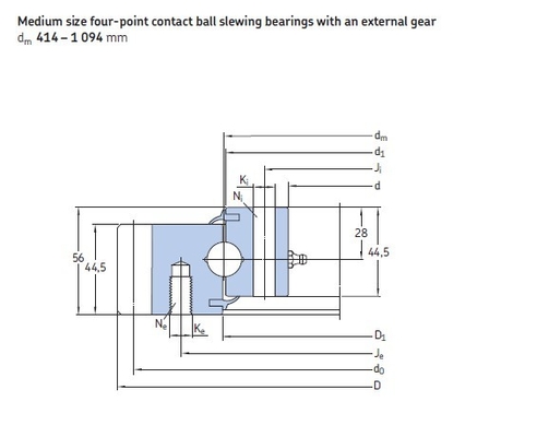 RKS.061.20.0944  Slewing bearing with external gear 872x1046.4x56mm for stackers machine supplier