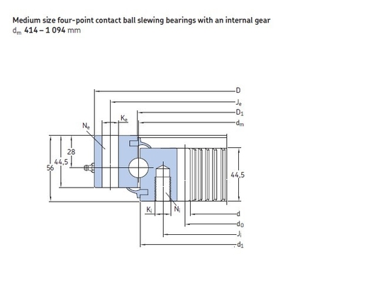 RKS.062.20.0644  four point contact ball slewing bearing 547.2x716x56 mm supplier