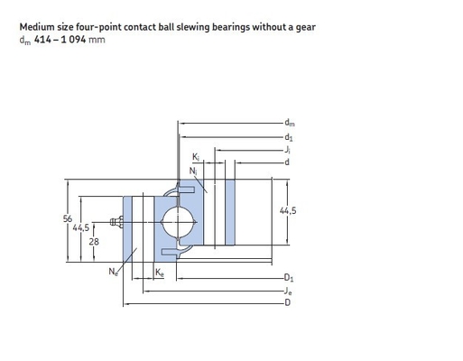 RKS.060.20.1094 four point contact ball  slewing ring bearings 1022x1166x56mm supplier