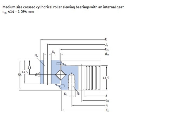 RKS.162.14.0414 crossed roller Slewing bearing with internal gear ,326.5x486x56 mm,31kgs supplier