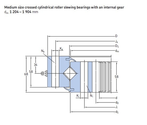 RKS.162.16.1204 Slewing bearing with gear 1072x1289x68 mm for mill machine supplier