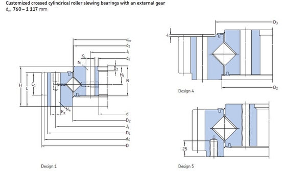 RKS.221300101001 crossed roller Slewing bearing with external gear ,886x1080x82 mm supplier