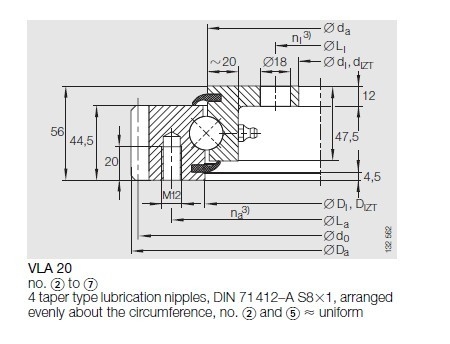 VLA200944N slewing Bearing, VLA200844 Slewing ring, INA light series with external teeth supplier