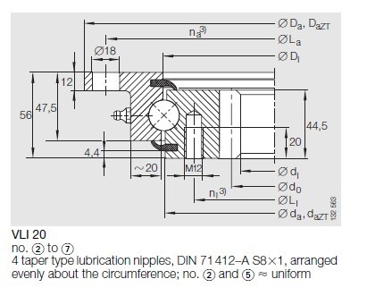 VLI200844N slewing Bearing, VLI200844N Slewing ring,VLI200844N bearing dimension supplier