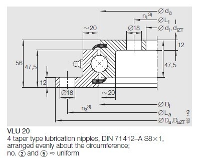 VLU200544 slewing Bearing, VLU200544 Slewing ring without gear, JB/T 10471-2004 standard supplier