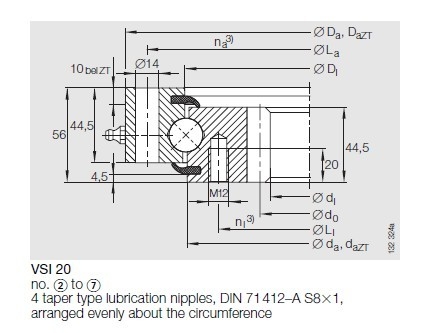 VSI200644N four point contact ball slew bearing, VSI200644N slewing bearing supplier supplier