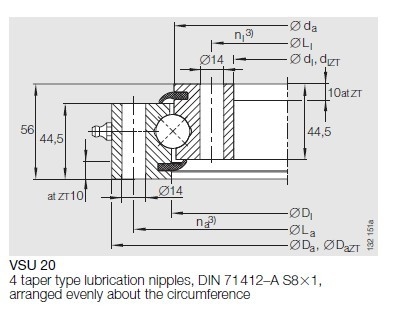 VSU200414 slewing ring , VSU200414 slewing bearing, VSU200414 bearing in stock supplier