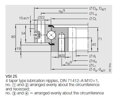 VSI251055N slewing bearing, VSI251055N 4-point contact ball slewing bearing internal gear supplier