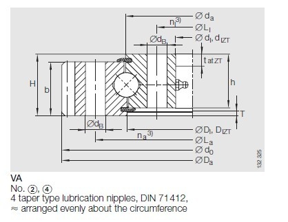 VA160235N slewing ring, VA160235N slewing bearing with external gear,318.6x171x40 mm supplier