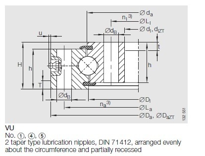 VU200260 slewing ring, VU200260 four point contact ball slewing bearing no gear supplier