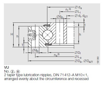 VU250380 slewing bearing, VU250380  four point contact ball slewing ring no gear supplier