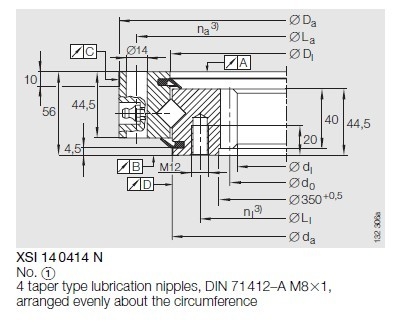 XSI140414N crossed roller slewing bearing with internal gear,XSI140414N slewing ring supplier