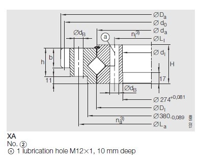 XA200352 H Crossed roller slewing bearing with external gear,XA200352 H slewing ring supplier