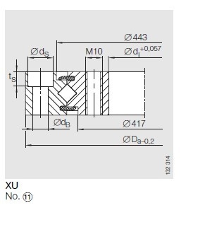 XU080430  Crossed roller slewing bearing no gear, XU080430 slewing ring,480x380x26 mm supplier