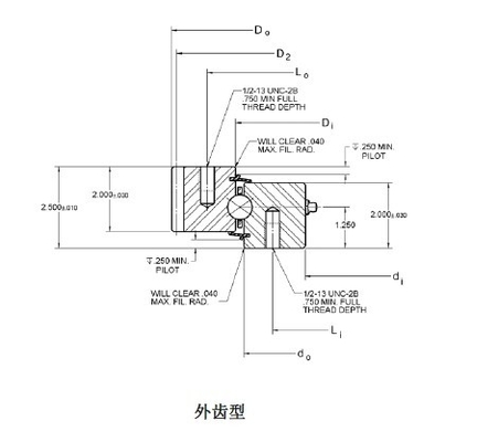 KH-166E slewing bearing description,KH-166E turntable bearing size:20.5x12.75x2.5 inch supplier
