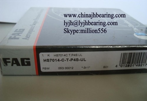 Offer FAG original HS7014-C-T-P4S-UL  spindle bearing 70x110x20mm,C =15° Contact angle,stock used for machine tool supplier