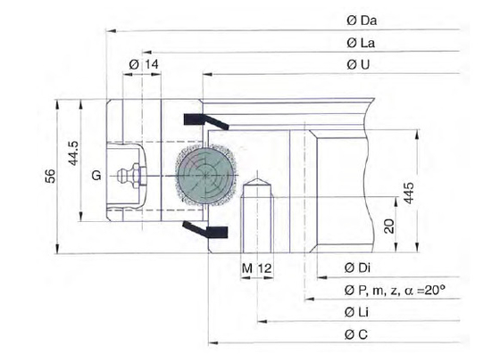 To order I.816.20.00.B turntable bearing, I.816.20.00.B slewing bearing 816x648x56 mm supplier