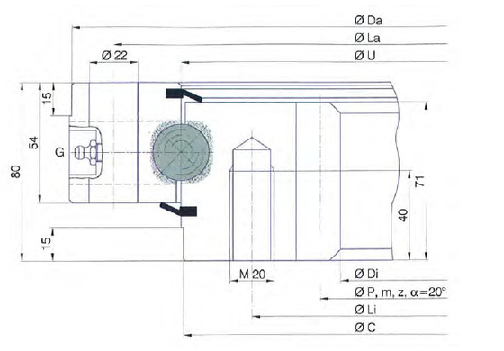 I.855.25.00.B bearing is the TG Series I.25.B. product,853x610x80 mm, Good serive supplier