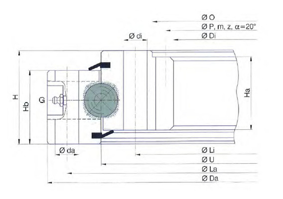 JHB Bearing supply I.570.25.00.D.1 bearing,I.570.25.00.D.1 slewing ring,570x378x70 mm supplier