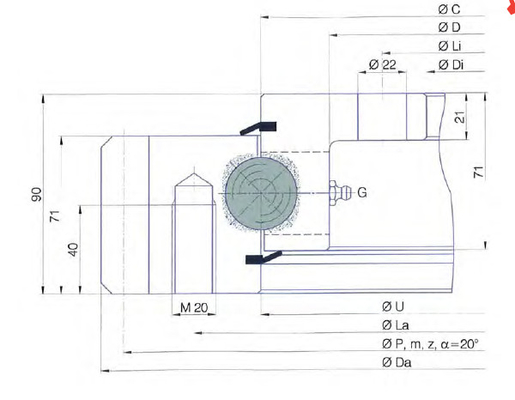 E. 1300.32.00.C slewing bearing, E. 1300.32.00.C slewing ring,1300x1005x90 mm supplier