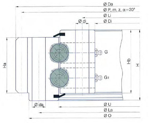E.712.2.25.12.D.6 bearing,E.712.2.25.12.D.6 turntable bearing, 712x470x98 mm supplier