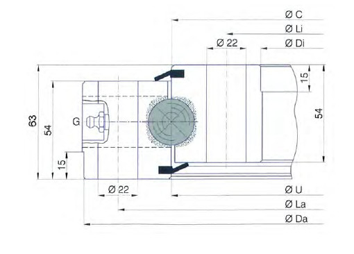SD.1155.25.00.B slewing ring, SD.1155.25.00.B turntable bearing,1153x957x63 mm supplier