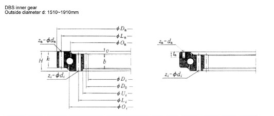 bearing 1078DBS101y slewing bearings 1377x1078x130 mm supplier