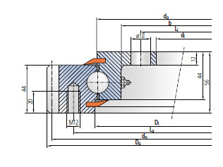 91-20 0741/1-07142 Four point contact ball slewing bearing external teeth,838.8x634x56mm supplier