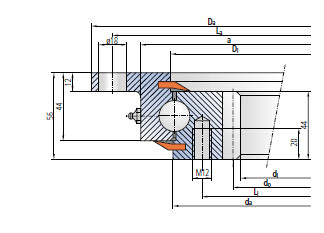 92-20 0641/1-07232 four point contact ball slewing bearing internal teeth,748x546x56 mm supplier