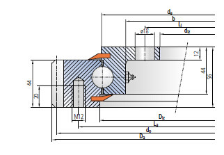91-20 0941/0-07163 Four point contact ball slewing bearing external teeth,835x1046.4x56mm supplier