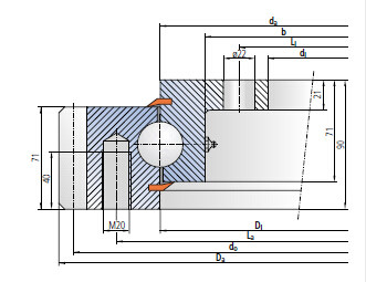 91-32 1455/1-06165 4-point contact ball slewing bearing with external teeth,1305x1598x90m supplier