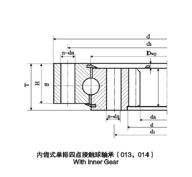 013.30.630 slewing bearing 732x528x80 mm,4-point contact ball bearing with gear,42CrMo supplier