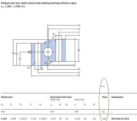 RKS.060.25.1204 slewing bearing 1289x1119x68mm 50Mn material,no gear,with seal supplier