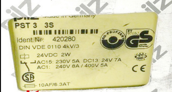 German Machine parts  PILZ Original PST3 3S Code:420280 stock supplier