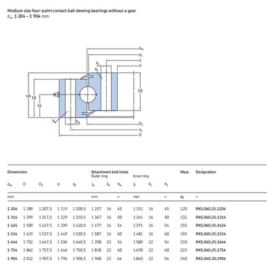 Slewing ring turntable bearing RKS.060.25.1314 size 1399x1229x68mm without gear supplier