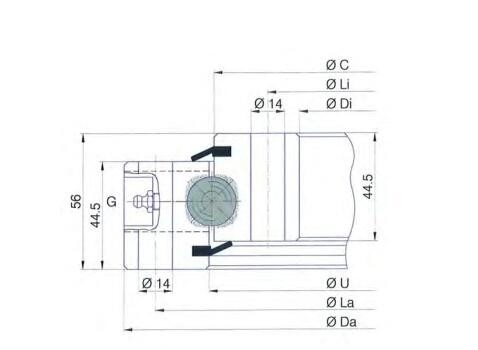 Slewing bearing SD.716.20.00.B turntable ring 716x572x56mm without gear teeth supplier