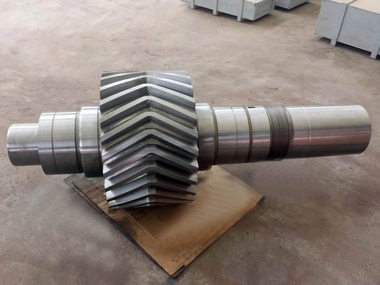 Helical Gear Shaft For Heavy Ball Mill Equipment 25 Degree Press Angle